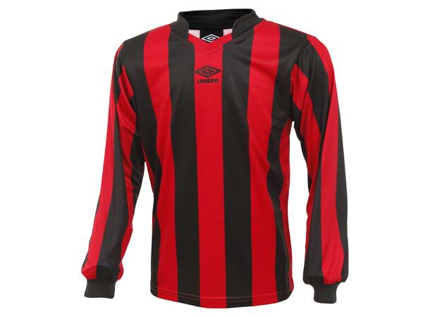UMBRO Certi Strip Jsy LS J Rød/Sort 164 Stripet teknisk spillertrøye 